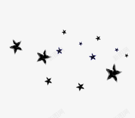 五角星图案黑色立体星星图标图标