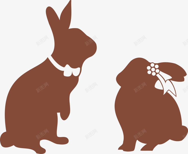两只兔子cdr免抠素材_88icon https://88icon.com PNG图形 PNG装饰 兔子 卡通 手绘 装饰