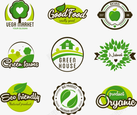 房子绿色环保标签矢量图图标图标