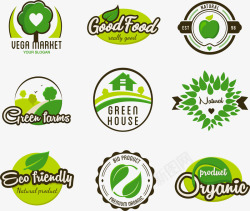 食品标贴绿色环保标签矢量图图标高清图片