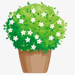 绿色扁平盆栽矢量图素材