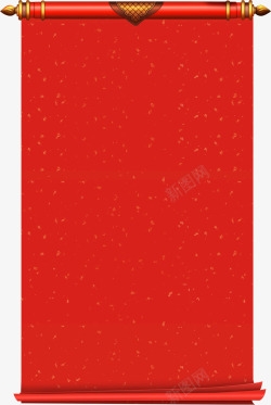新年竖副红色中国风古典卷轴高清图片