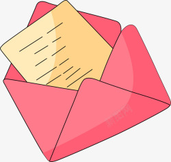 红色卡通信封素材