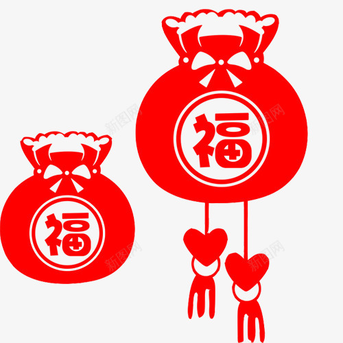 红色春节福袋片png免抠素材_88icon https://88icon.com 春节题材 福字 福袋 红包 红色剪纸