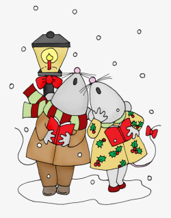 老鼠结婚卡通老鼠结婚路灯高清图片