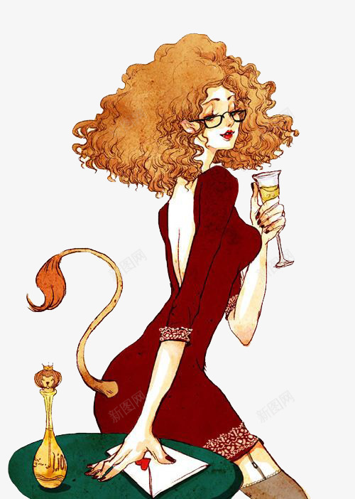 卡通星座狮子座女生png免抠素材_88icon https://88icon.com 卡通 女生 彩色 手绘 星座 水彩 狮子座 装饰