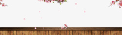 桃花花瓣木质边框纹理素材