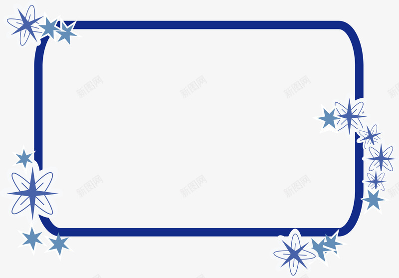 雪花框png免抠素材_88icon https://88icon.com 冬季 冰冻 框雪 蓝色 装饰框