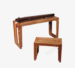 中国风木质古代古琴素材