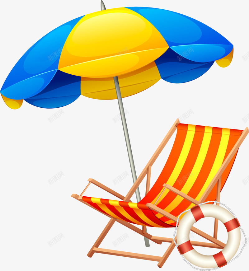 度假遮阳伞png免抠素材_88icon https://88icon.com 度假用具 手绘椅子 手绘遮阳伞