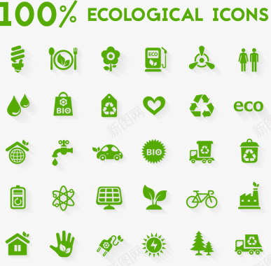 环保城市建设手绘生态环境保护图标图标