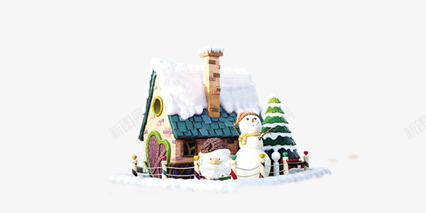 圣诞节雪屋png免抠素材_88icon https://88icon.com 堆雪人 房 房子 雪后 雪屋