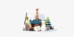 雪后的房子圣诞节雪屋高清图片
