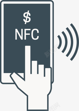 NFC互联系统手机移动支付NFC矢量图图标图标
