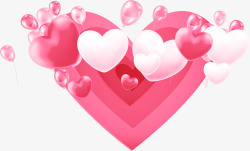 立体love粉色情人节立体爱心高清图片