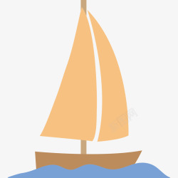 卡通海上帆船漂浮素材