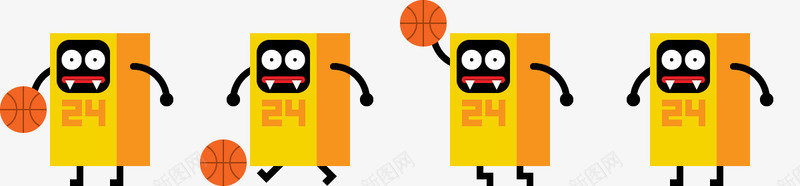 黄色篮球小人创意png免抠素材_88icon https://88icon.com 创意 小人 篮球 黄色
