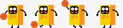 黄色篮球小人创意素材