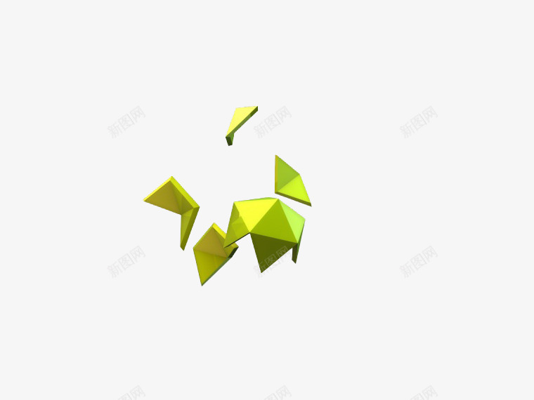 绿色3D图形png免抠素材_88icon https://88icon.com 3D图形 漂浮元素 立体 立体几何 绿色