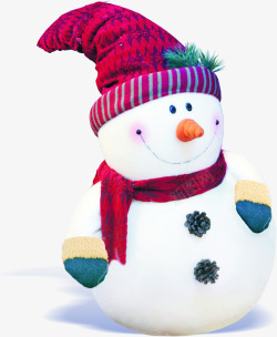 创意合成效果红色围巾的雪人素材