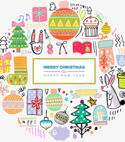 圣诞节卡通手绘插画素材