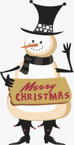 圣诞节小丑可爱雪人矢量图素材
