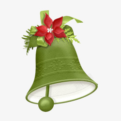 卡通圣诞节绿色铃铛素材