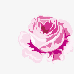 水墨粉紫色玫瑰花素材