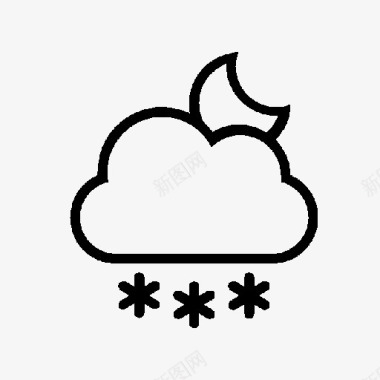 下雪大雪的天气预报符号图标图标