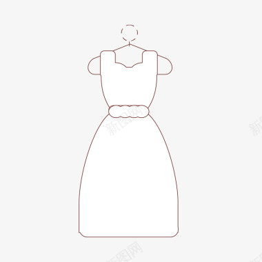 女生白色衬衫白色婚纱标图标图标