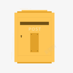 黄色扁平化邮箱元素矢量图素材