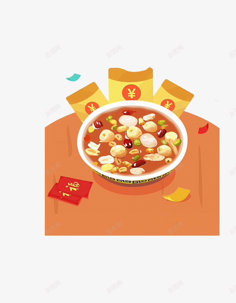 腊八节抢红包主题装饰插图png免抠素材_88icon https://88icon.com 抢红包 腊八 腊八粥 腊八节 节日 装饰插图