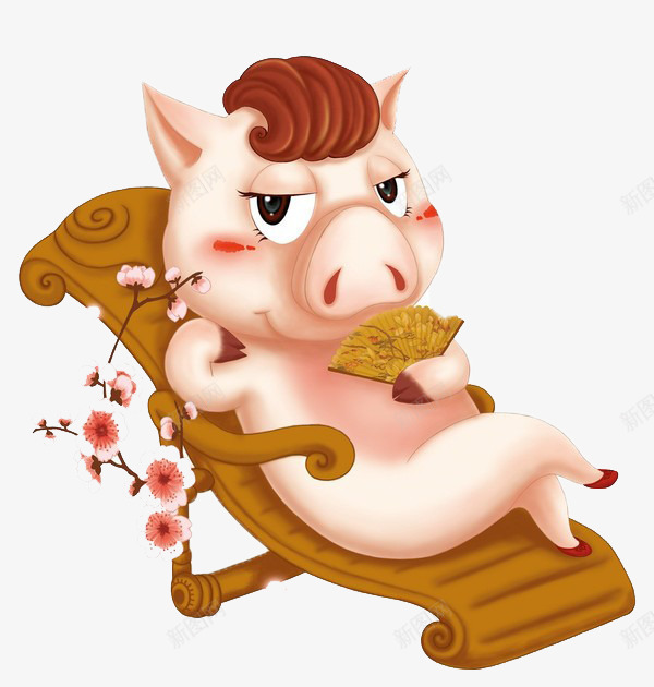 卡通小猪png免抠素材_88icon https://88icon.com 手绘 椅子 素材 红发