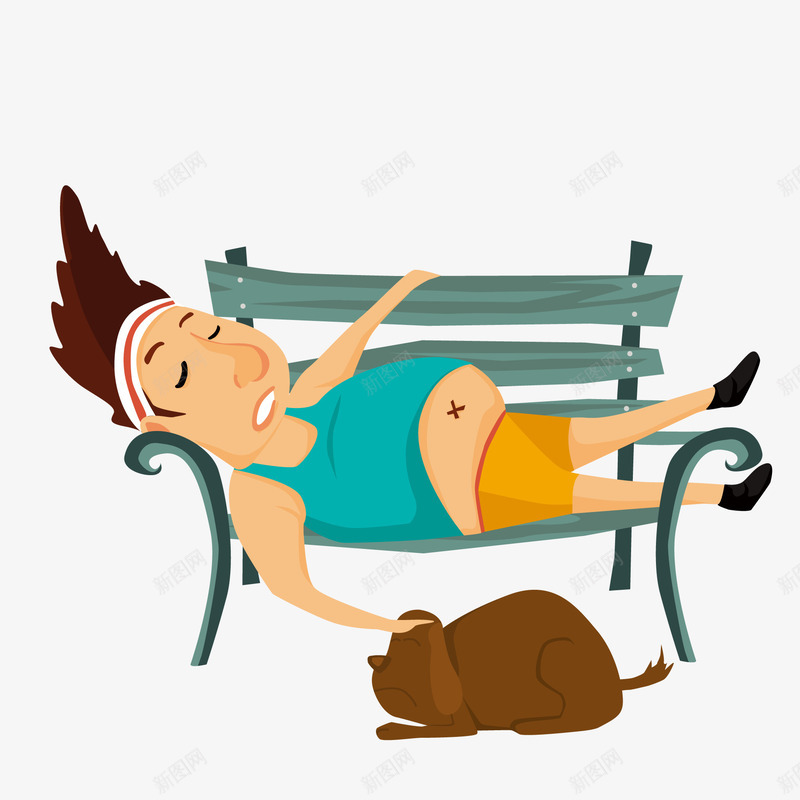 在长椅上睡觉的人物矢量图ai免抠素材_88icon https://88icon.com 人物设计 卡通 国际睡眠日 宠物狗 睡觉 矢量图 躺卧 长椅