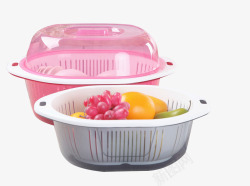 沥水篮子透明盖子的洗菜篮子高清图片