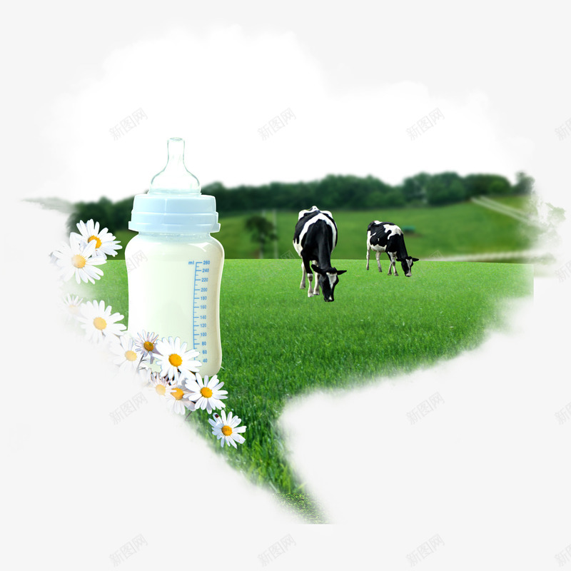 绿色草原psd免抠素材_88icon https://88icon.com 奶牛 奶瓶 安全 牛 牛奶 环保 绿色 草地