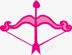 粉色弓箭粉色桃心箭头的弓箭矢量图高清图片