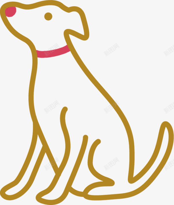 咖啡色卡通线条小狗png免抠素材_88icon https://88icon.com 2018 新年 新春 春节 狗年 狗年过年好 线条小狗 过年