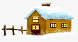 雪后的房子冬季土房高清图片
