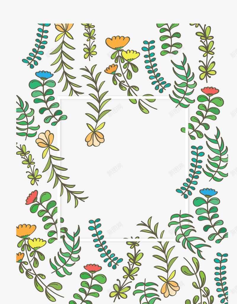 绿色纹理花朵植物元素矢量图ai免抠素材_88icon https://88icon.com 手绘 植物 环境 纹理 线稿 绿色 自然 矢量图