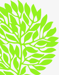 创意手绘扁平绿色的植物大树效果素材