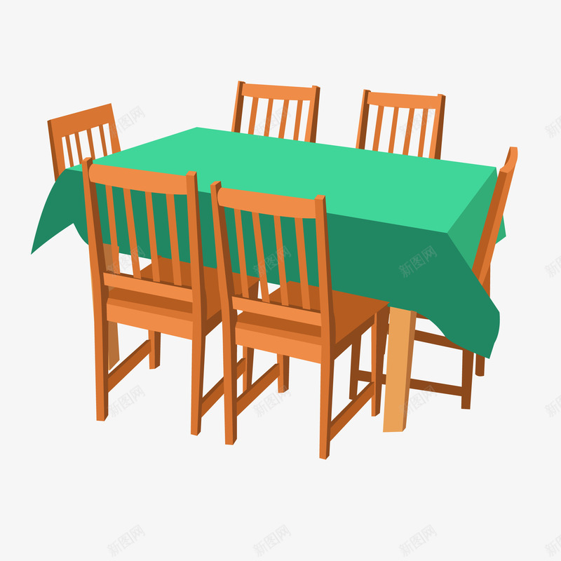 餐桌椅子矢量图ai免抠素材_88icon https://88icon.com 家具 椅子 餐桌 矢量图