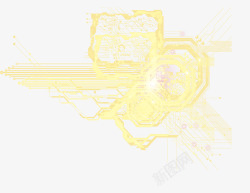 金色网格科技光金色线条矢量图高清图片