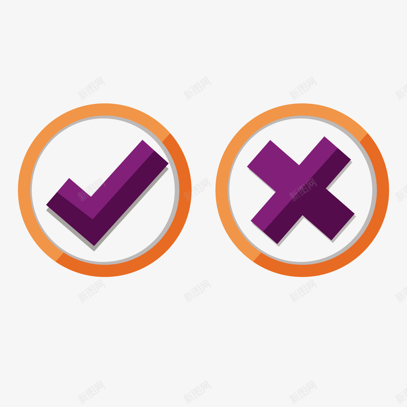对错符号橘色圆环png免抠素材_88icon https://88icon.com 圆环 对不对 对号叉号 对比 对错 对错符号 打勾打叉 橘色 符号
