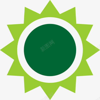 绿色能源图标绿色低能耗太阳能图矢量图图标图标