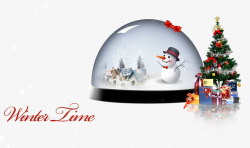 冬日水晶球圣诞水晶球背景高清图片