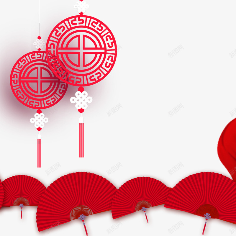 新年海报边框装饰png免抠素材_88icon https://88icon.com 中国风 吊饰设计 新年 春节海报 海报边框 红色 边框装饰