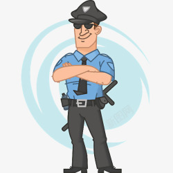 男保镖卡通双手交叉穿制服的保安高清图片