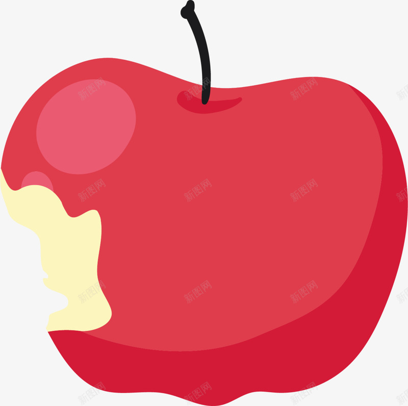 咬过的红色大苹果png免抠素材_88icon https://88icon.com 一个苹果 咬过的苹果 水果 红色大苹果 缺口 被咬的苹果