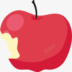 缺口的苹果咬过的红色大苹果高清图片